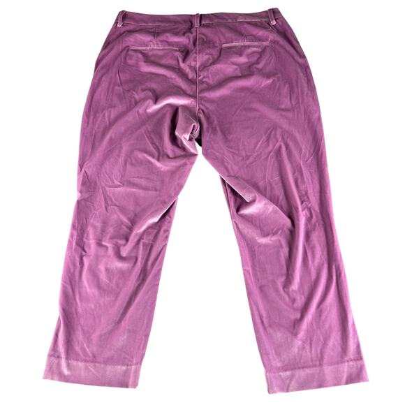 Wildfang Pants Womens 16 Purple Empower Velvet Slim Crop Stretch Trousers New - Picture 10 of 13